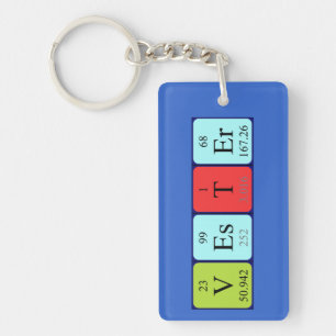 Vester Periodisk nyckelring bord namn