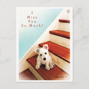 Vestie Puppy on Step saknar dig! 2 Vykort
