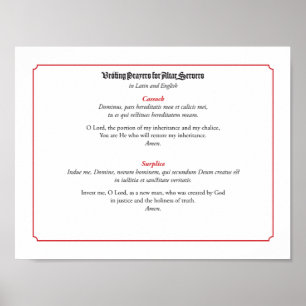 Vesting böner för altareserveror (cassocken) poster