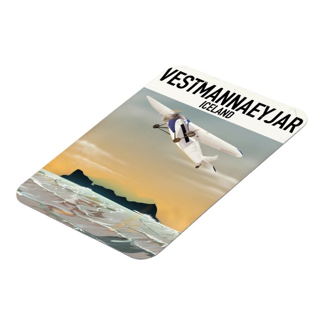 Vestmannaeyjar Island resemaljposter. Magnet (Vänstra Sidan)