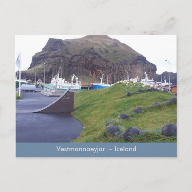 Vestmannaeyjar, vykort för Island (Framsida)