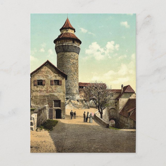 Vestner Torn, Nürnberg, Bayern, Tysklant sällsynt  Vykort (Framsida)