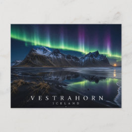 Vestrahorn-berget Stokksnes Islandien Aurora Vykort