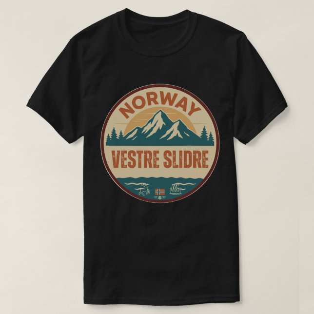 Vestre Slidre, Norge Norge T Shirt (Design framsida)