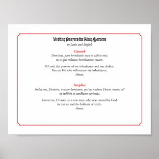 Vests Prayers for Altar Servers (Cassock) Poster