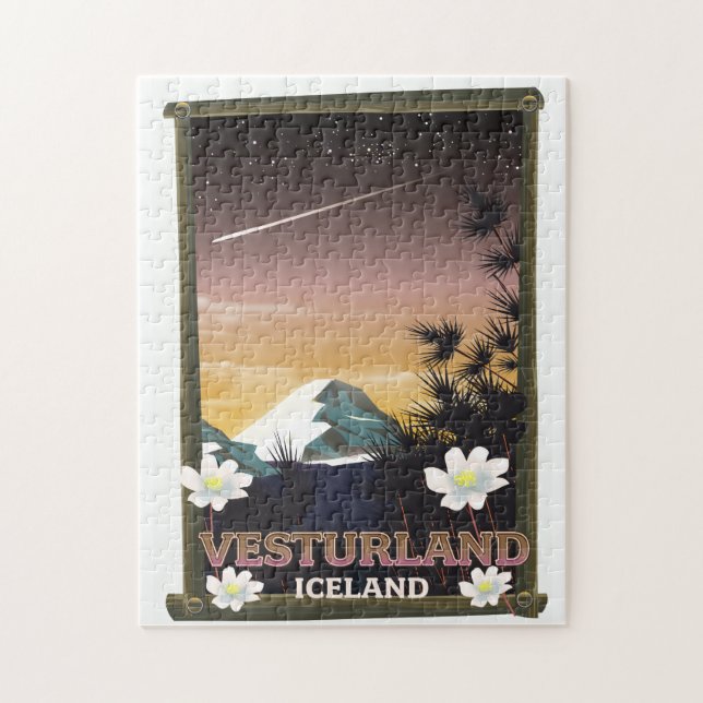 Vesturland Island researeseplakat Pussel (Vertikal)