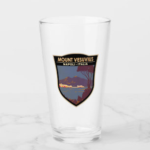 Vesuvius Bukt vid Vintagen Neapel Badge Glaskopp