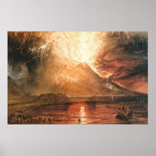 Vesuvius Erupting Kanvastryck Poster