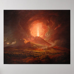 Vesuvius från Portici, Joseph Wright av Derby Poster