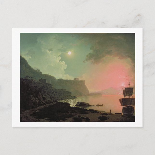 Vesuvius från Posillipo, c.1788 (olja på panelen) Vykort (Framsida)