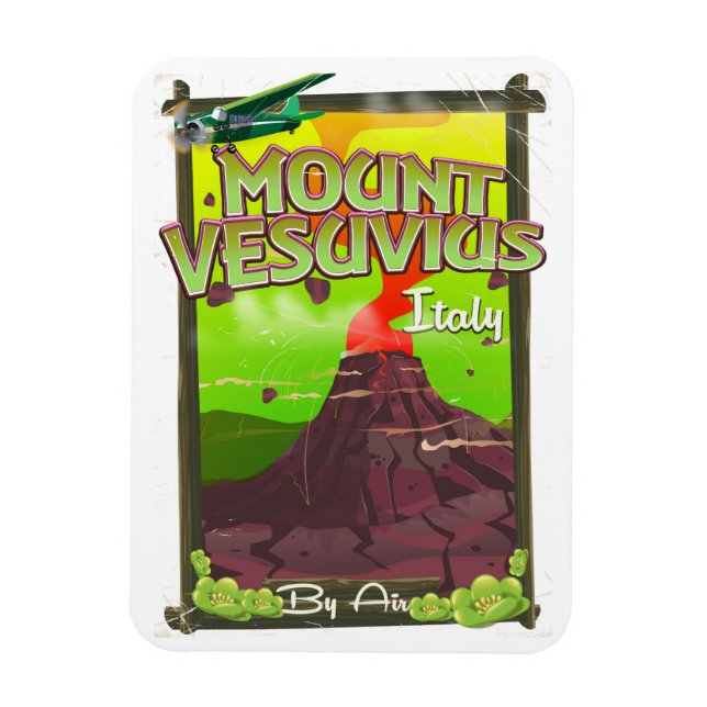 Vesuvius italiensk vulcano tecknad magnet (Vertikal)