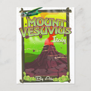 Vesuvius italiensk vulcano tecknad vykort