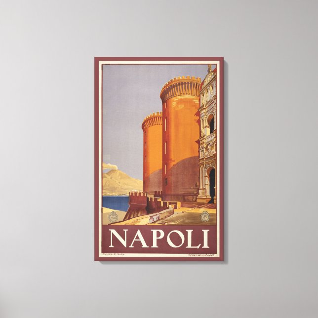Vesuvius reseposter och Neapelbukten Canvastryck (Framsida)