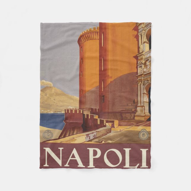 Vesuvius reseposter och Neapelbukten Fleecefilt (Framsidan)