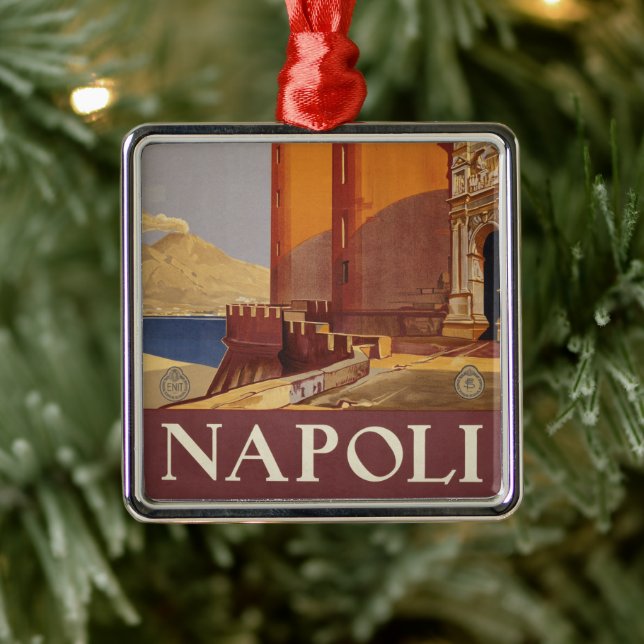 Vesuvius reseposter och Neapelbukten Julgransprydnad Metall (Träd)