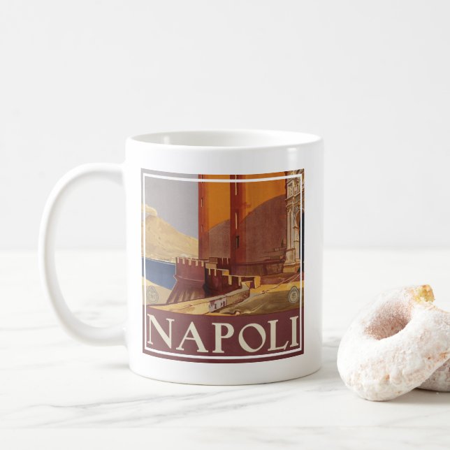 Vesuvius reseposter och Neapelbukten Kaffemugg (Med munk)
