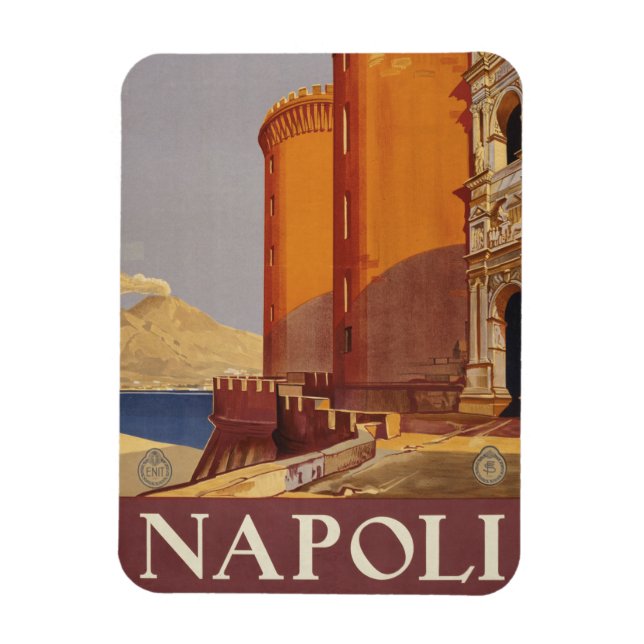 Vesuvius reseposter och Neapelbukten Magnet (Vertikal)