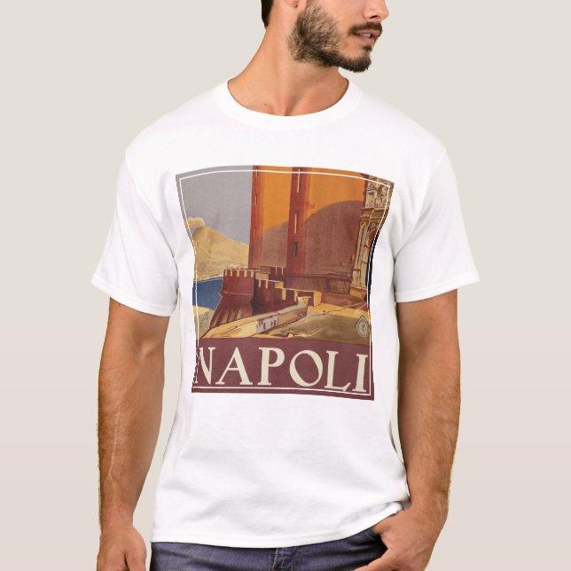 Vesuvius reseposter och Neapelbukten T Shirt (Framsida)