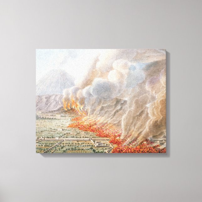 Vesuvius utbrott som inleddes den canvastryck (Framsida)