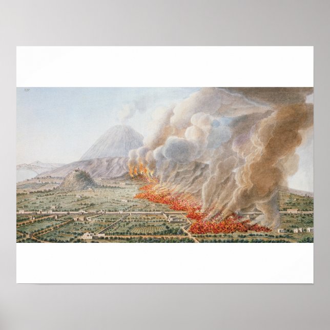 Vesuvius utbrott som inleddes den poster (Framsidan)