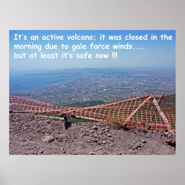 Vesuvius Volcano Humor Poster (Framsidan)