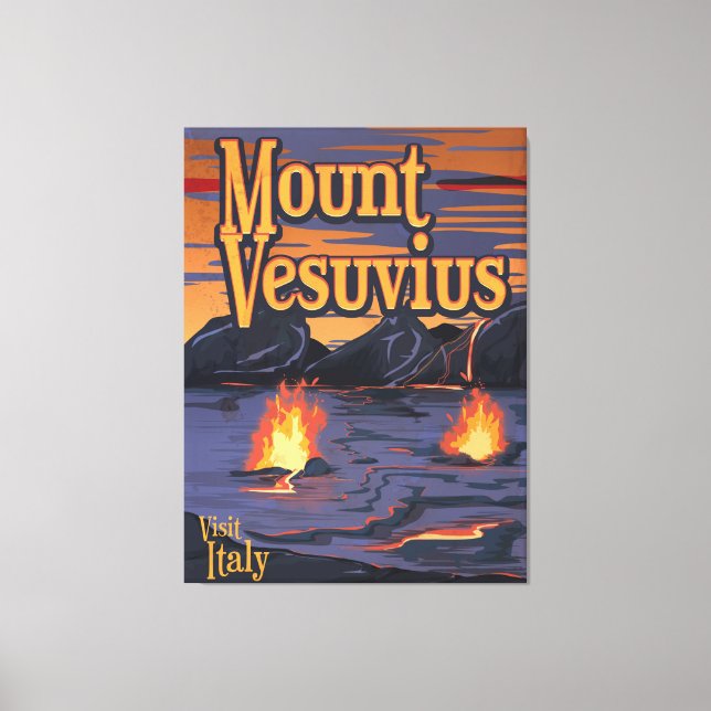 Vesuvius vulkan resa affisch canvastryck (Framsida)