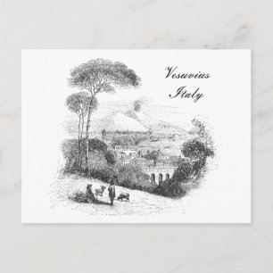 Vesuvius vulkanen och Neapel vintage vykort