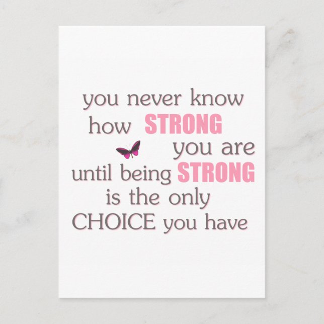 Vet aldrig hur stark du är vykort (Framsida)