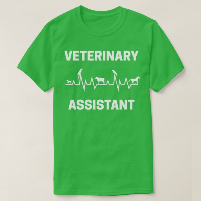 Vet Assistent Heartslag med djur Veterinary as T Shirt (Design framsida)