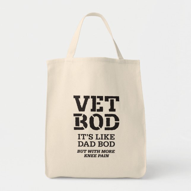 Vet Bod Det är som Dad Bod Men Med Mer Knäsmärta Tygkasse (Framsidan)