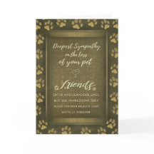Vet & Business Sympathy Pet Brown Guld Card