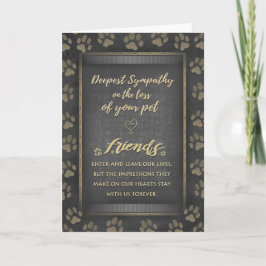 Vet & Business Sympathy Pet Loss Guld-kort Kort