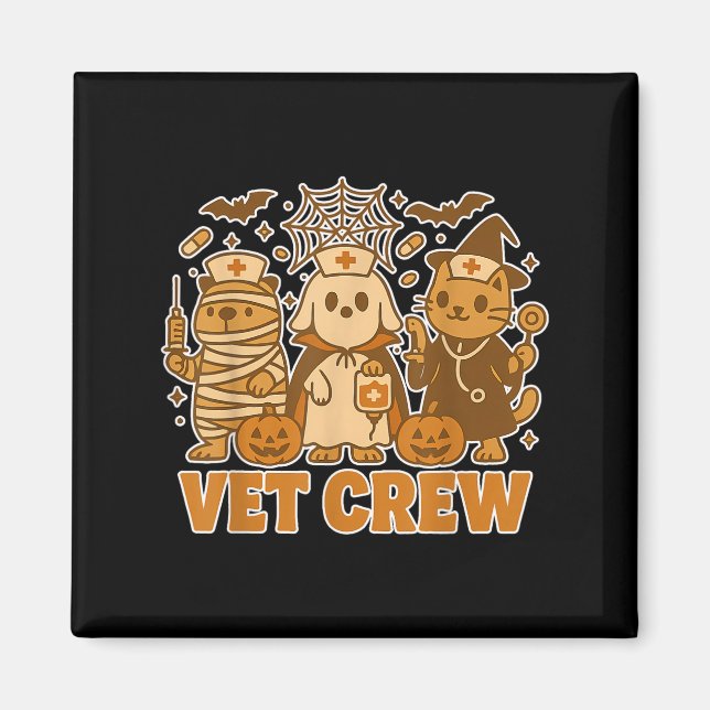 Vet Crew Halloween Costume Hund Cat Capybara Pet T Magnet (Framsidan)