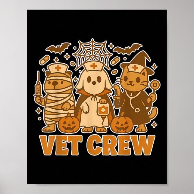 Vet Crew Halloween Costume Hund Cat Capybara Pet T Poster (Framsidan)