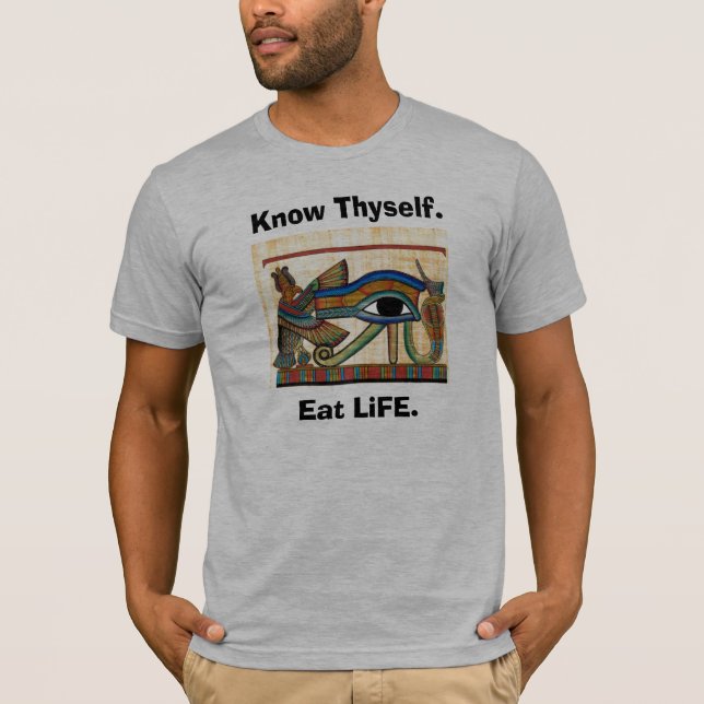 "Vet den Thyself" T-tröja T Shirt (Framsida)