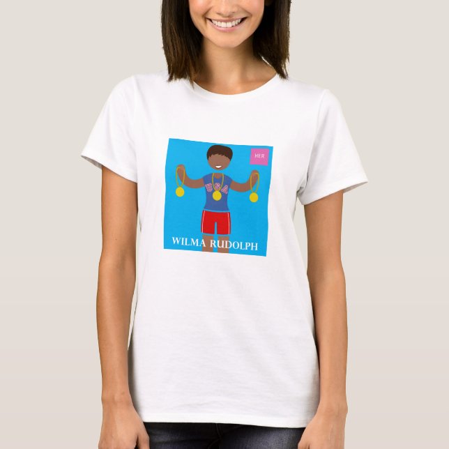 Vet din HERstory: Wilma Rudolph Tee Shirt (Framsida)