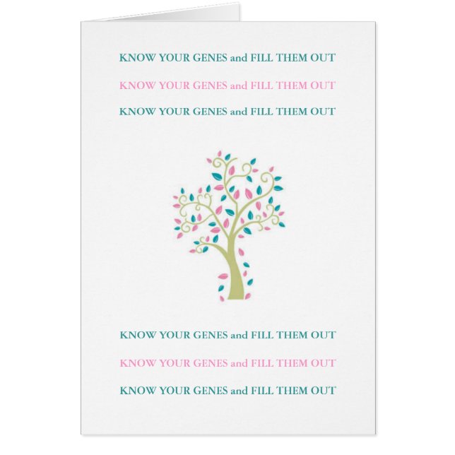 VET DINA GENER & FYLL DEM UT! HÄLSNINGSKORT (Framsidan)