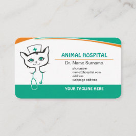 Vet Doctor & Animal Clinic Dog Cat business card Tidsbeställning Kort
