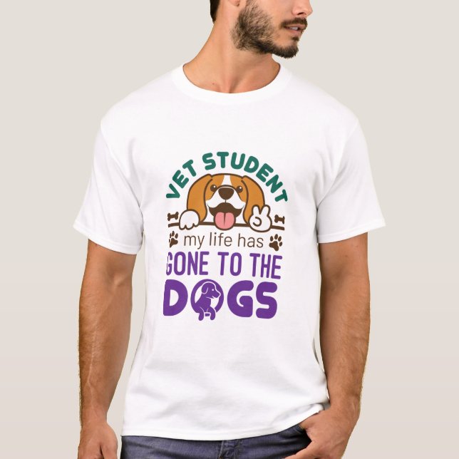 Vet du att Student har Borta till Hundar T Shirt (Framsida)