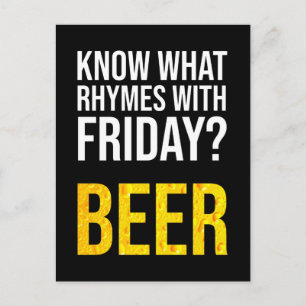 Vet du vad Rhymes har med Fredag? Öl Vykort