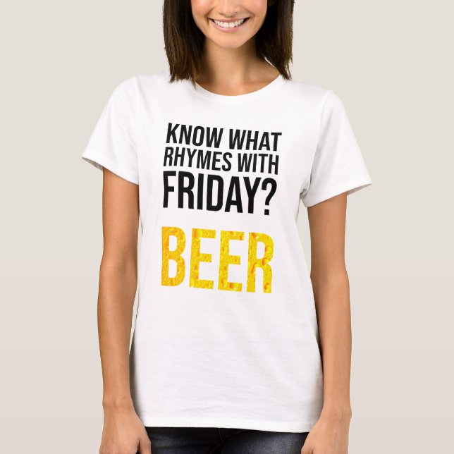 Vet du vilka ryssar med Fredag?Öl T Shirt (Framsida)