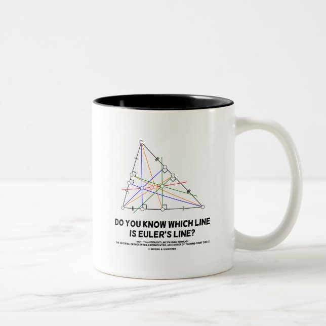 Vet du vilken linje Euler är? (Geometri) Två-Tonad Mugg (Höger)