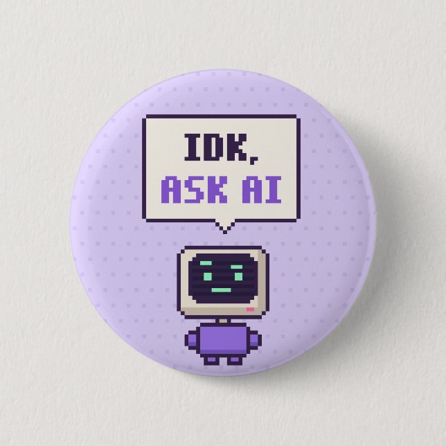 Vet ej, fråga AI Rollig AI Pixel-knapp Knapp (Framsida)