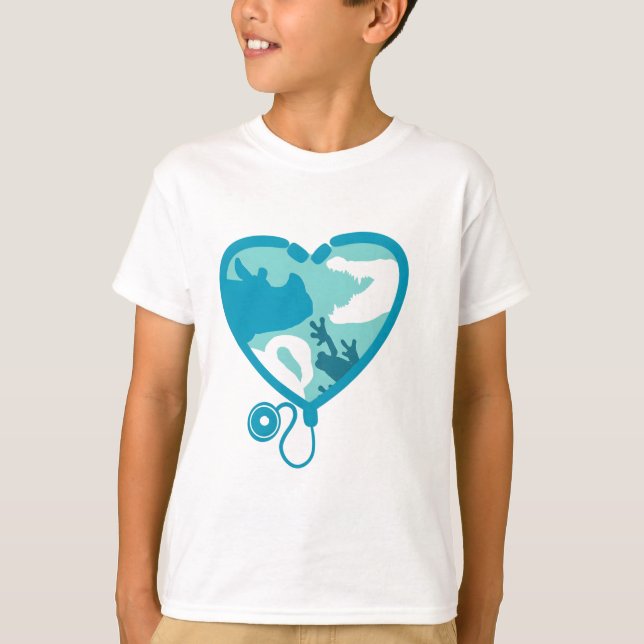 Vet Heart Kärlek T Shirt (Framsida)