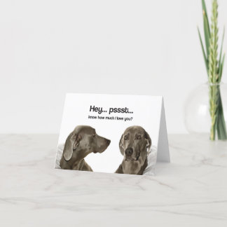 Vet, hur mycket jag älskar dig? (Weimaraner) Kort