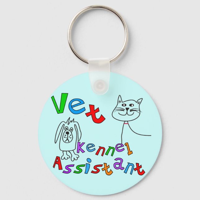 Vet Kennel Assistant T-Shirts and Gifts Nyckelring (Framsida)