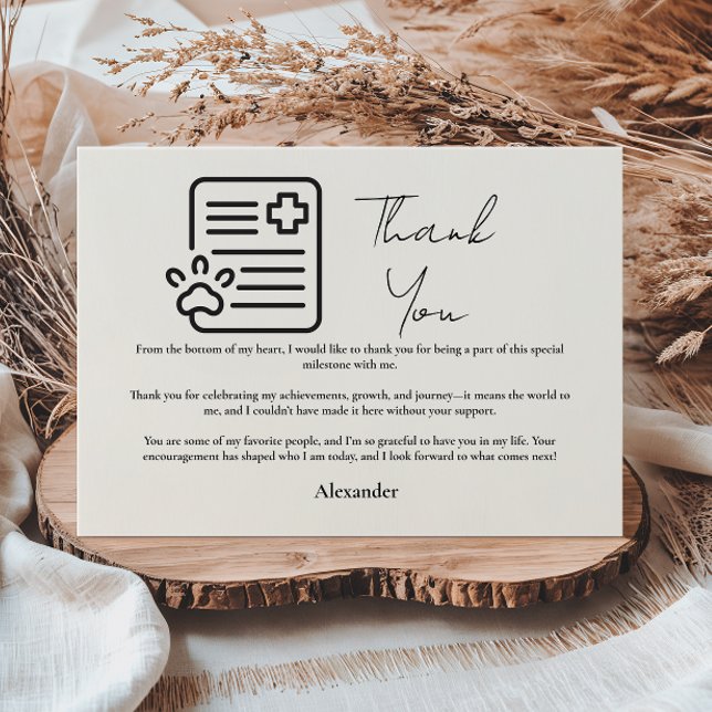 Vet Med Paw Syringe Graduation Party Tack Kort (Skapare uppladdad)