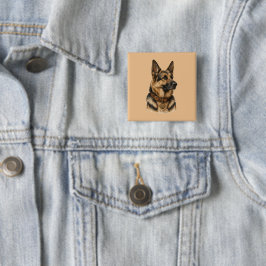 Vet Pet Alsatian Hund Kvadrat Knapp