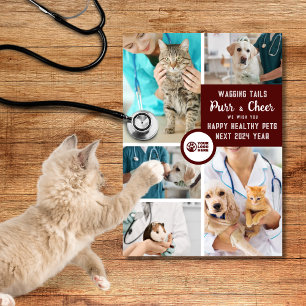 Vet praktik doktor logotyp foto collage jul julkort