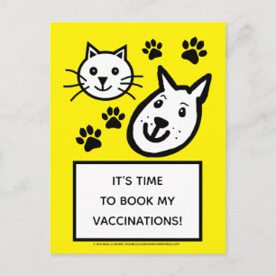 Vet Surgery Small Animal Vaccine Reminder Postcard Vykort
